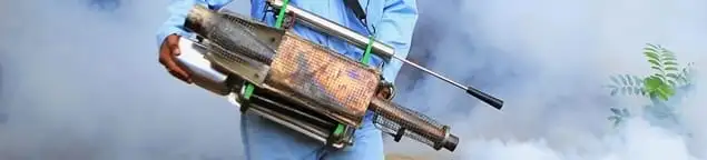Fumigation technician using a fogger for deep pest treatment in Wilmington, NC
